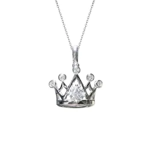 1.0 Ct Round Cut Diamond Crown Necklace