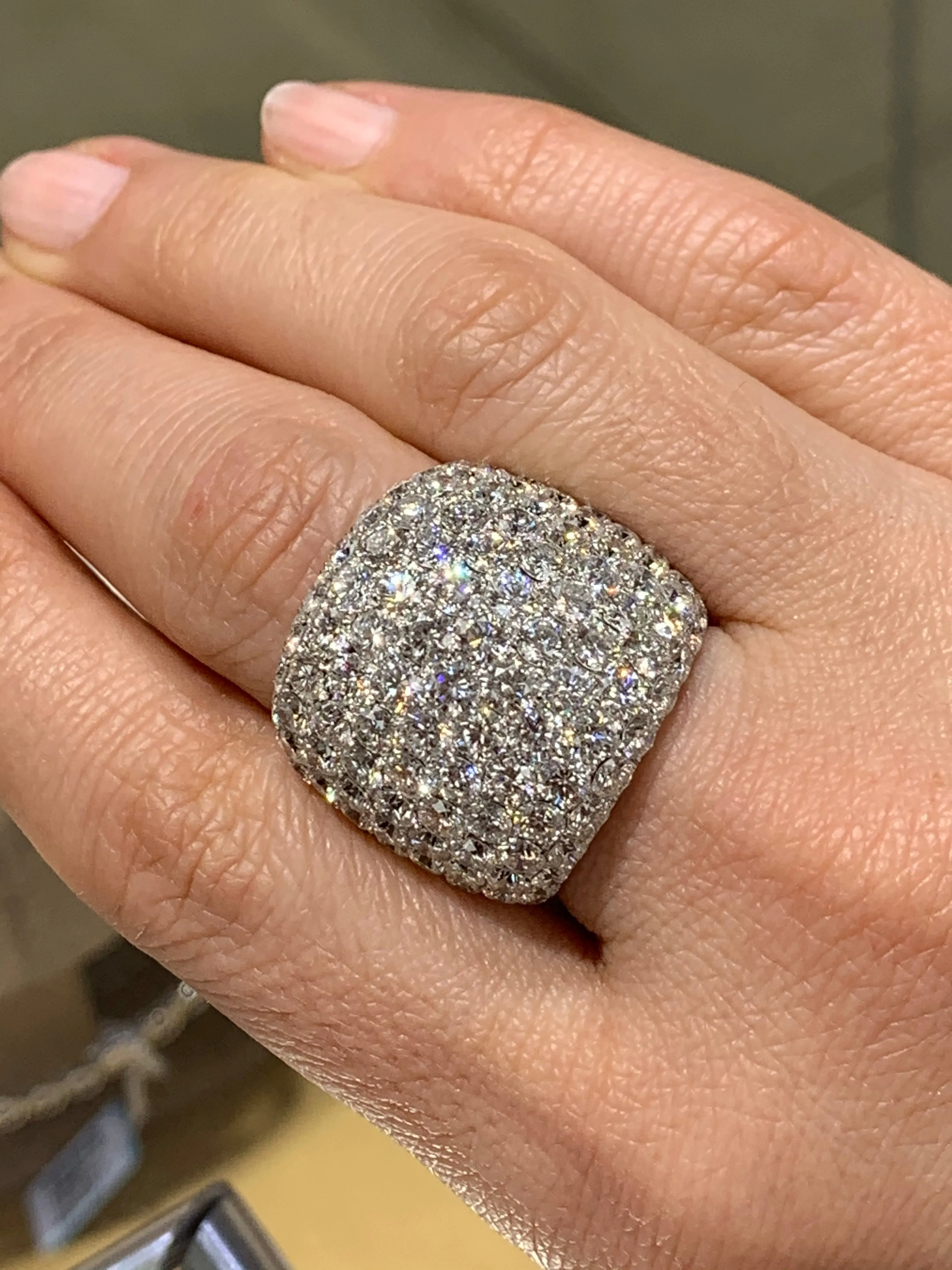 10.82ct tw Diamond Nine Row Pave Statement Ring