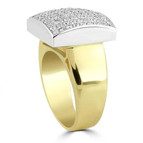 14K Solid Yellow Gold Mens Diamond Ring 1.95 Ctw