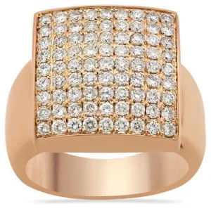 14K Solid Yellow Gold Mens Diamond Ring 1.95 Ctw