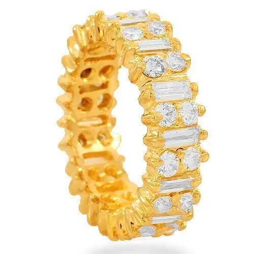 14K Solid Yellow Gold Womens Diamond Eternity Ring Band 2.50 Ctw