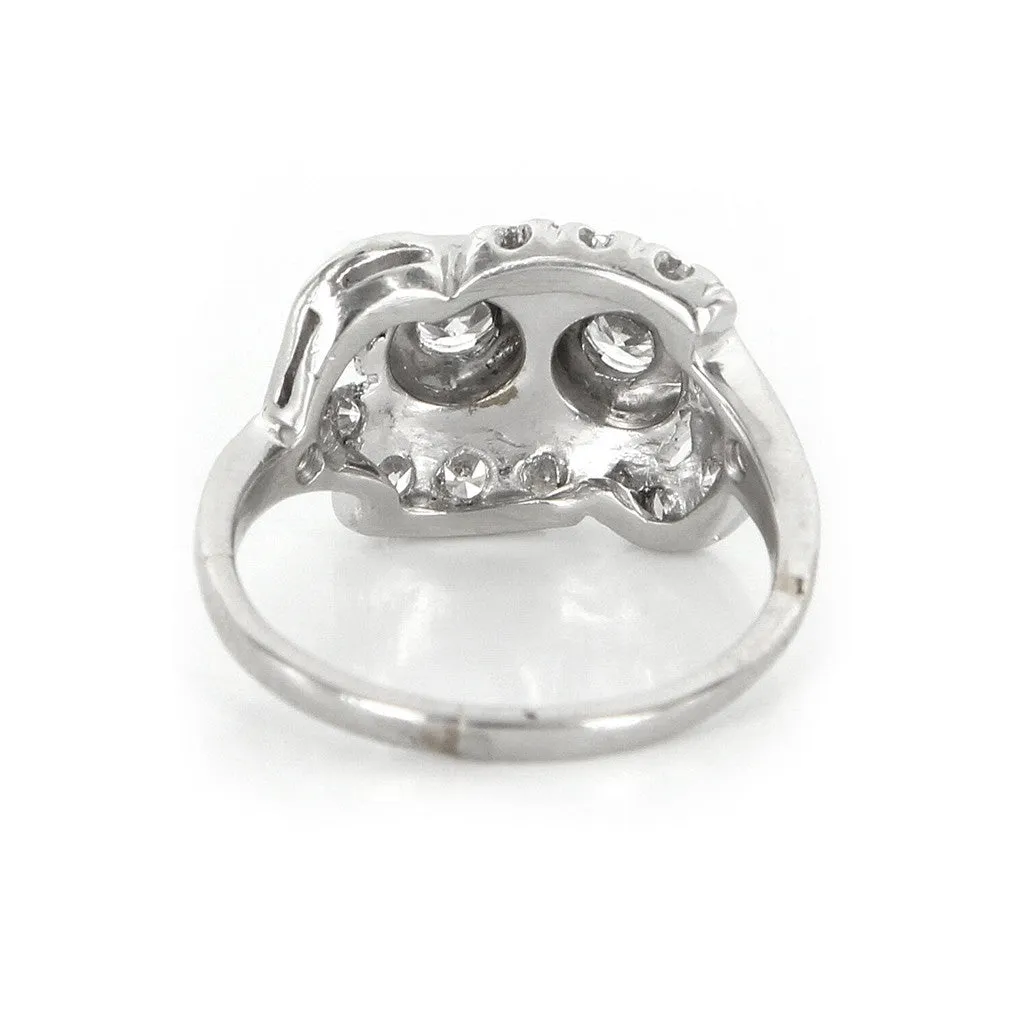 14k White Gold Art Deco Ring