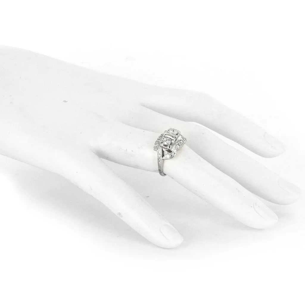 14k White Gold Art Deco Ring