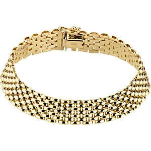 14k Yellow Gold 10.25mm Panther 7" Bracelet