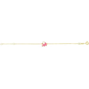 14K Yellow Gold Unicorn Enamel Childrens Bracelet