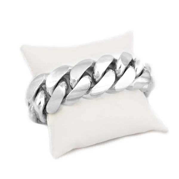16 MM White Gold Cuban Link Bracelet (10K Gold) Bigger