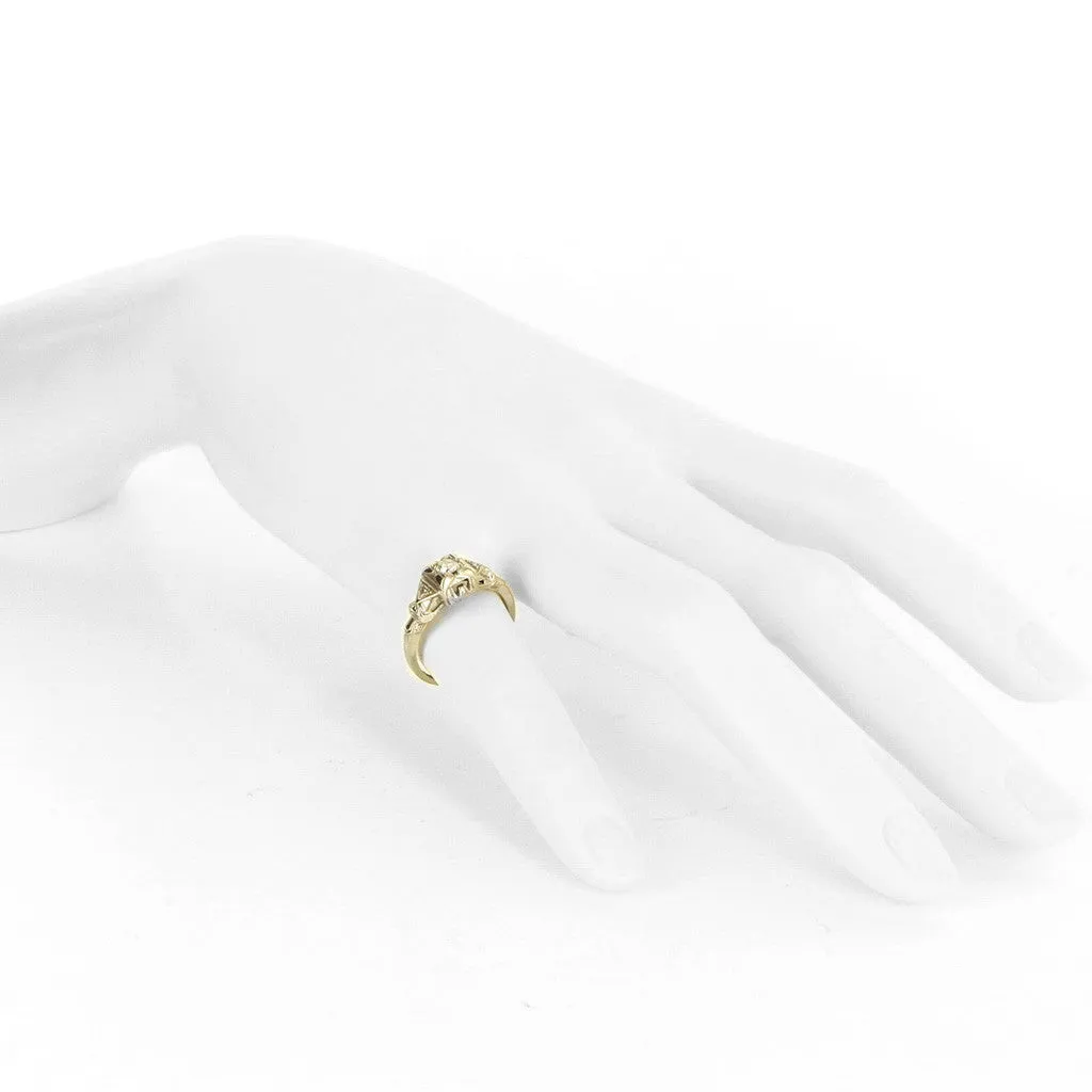18K Deco Engagement Ring