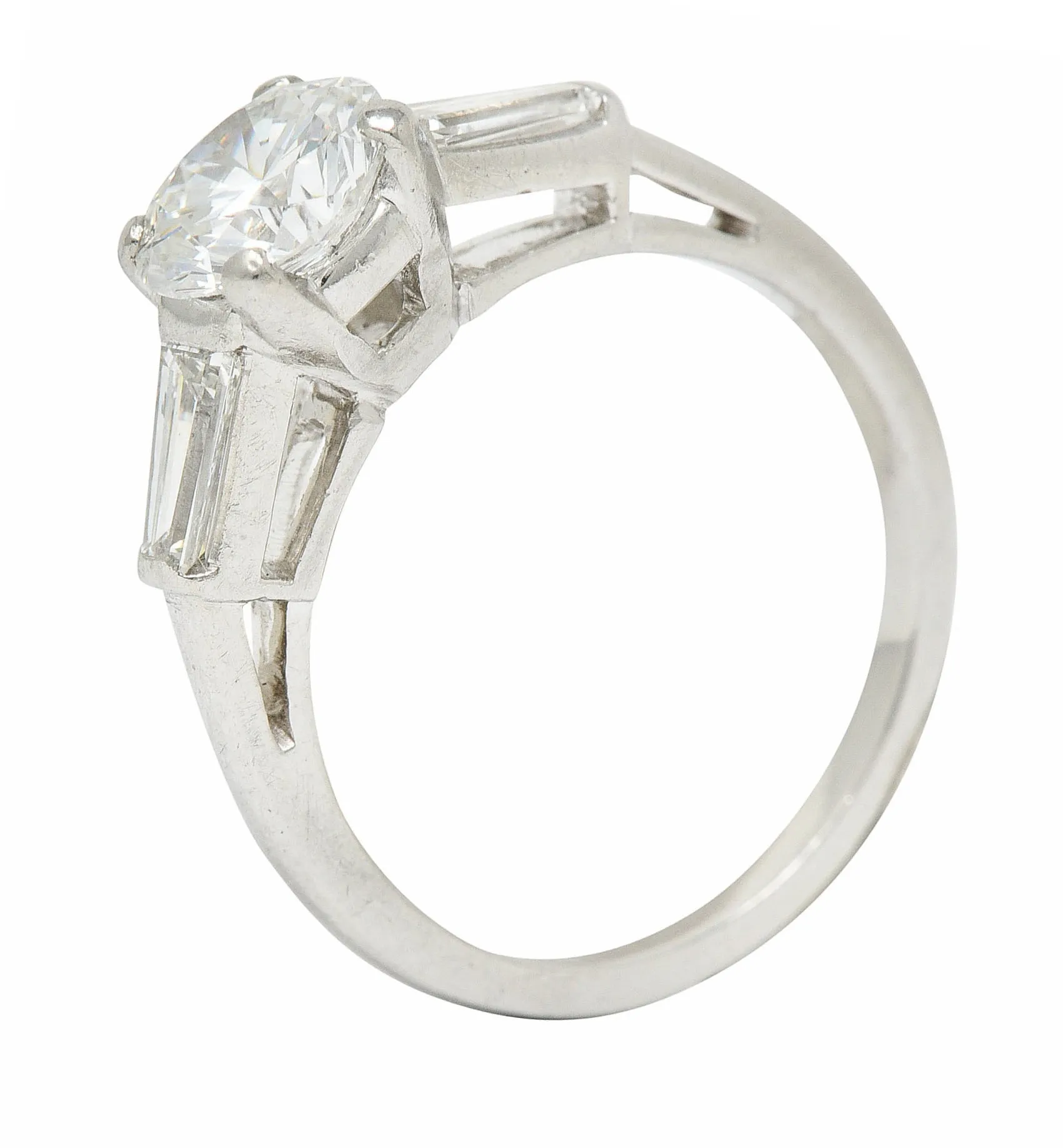 1950's Mid-Century 1.36 CTW Diamond Platinum Engagement Ring