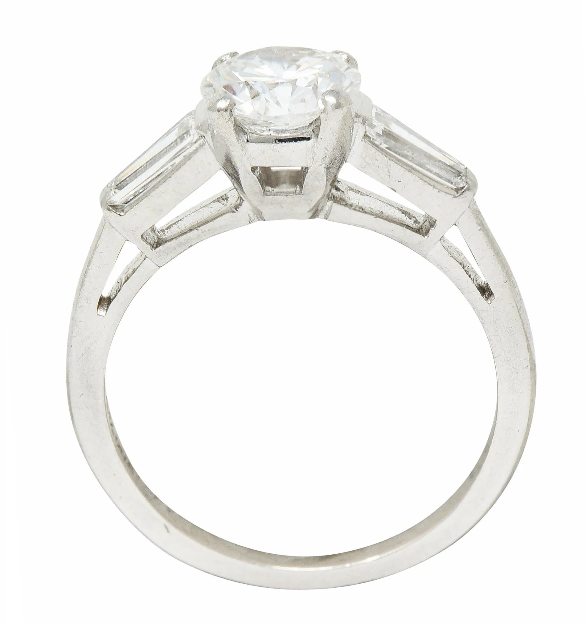 1950's Mid-Century 1.36 CTW Diamond Platinum Engagement Ring