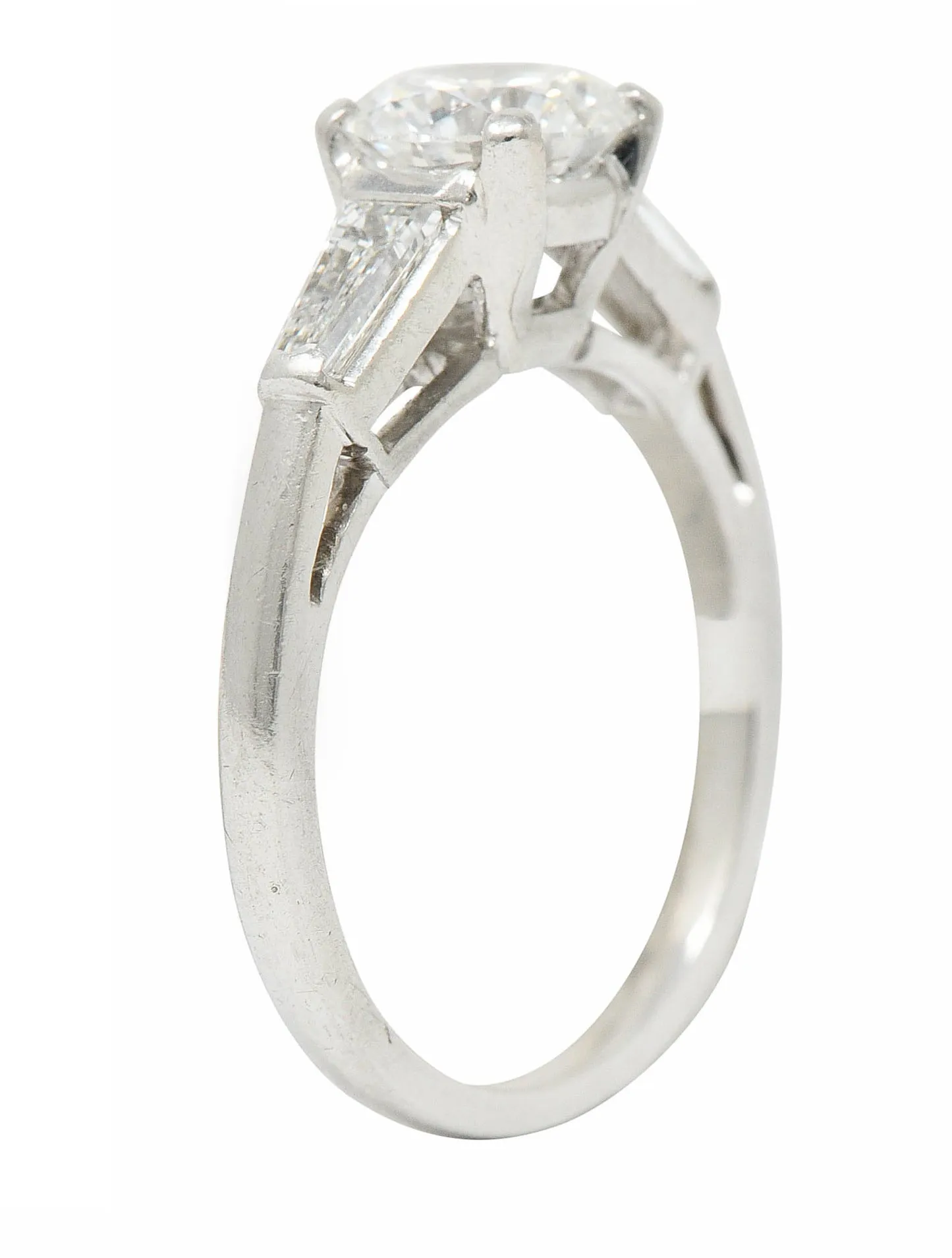 1950's Mid-Century 1.36 CTW Diamond Platinum Engagement Ring