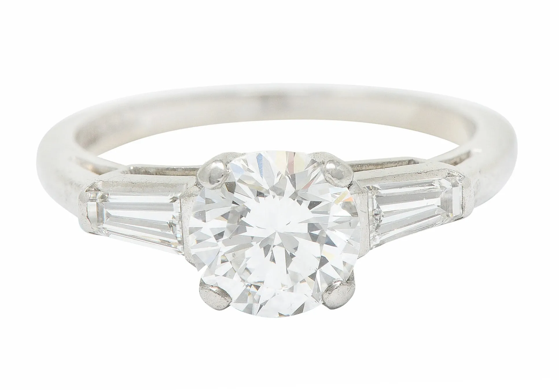 1950's Mid-Century 1.36 CTW Diamond Platinum Engagement Ring