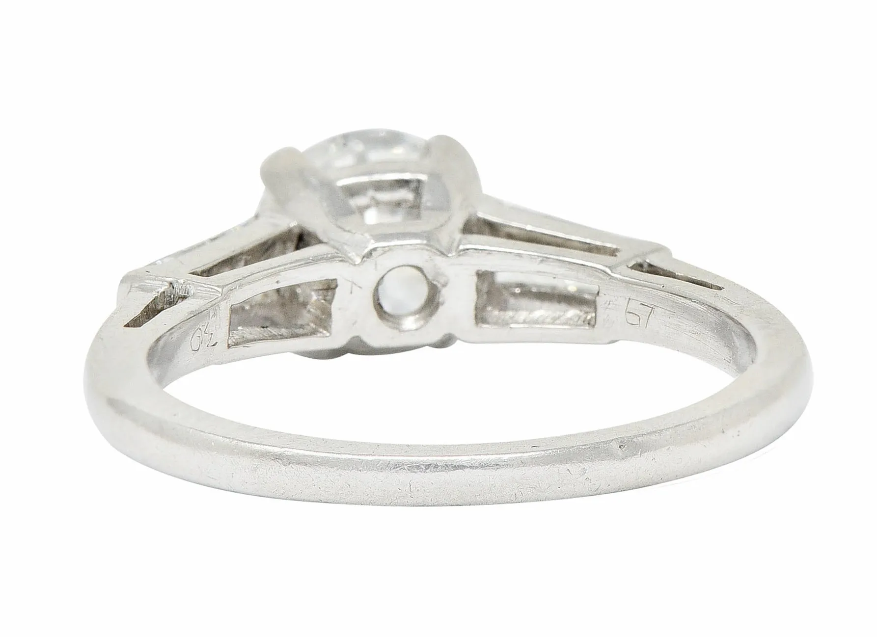 1950's Mid-Century 1.36 CTW Diamond Platinum Engagement Ring