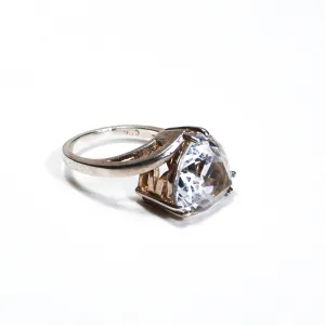 1980's Sterling Silver CZ Trillion Cut Ring