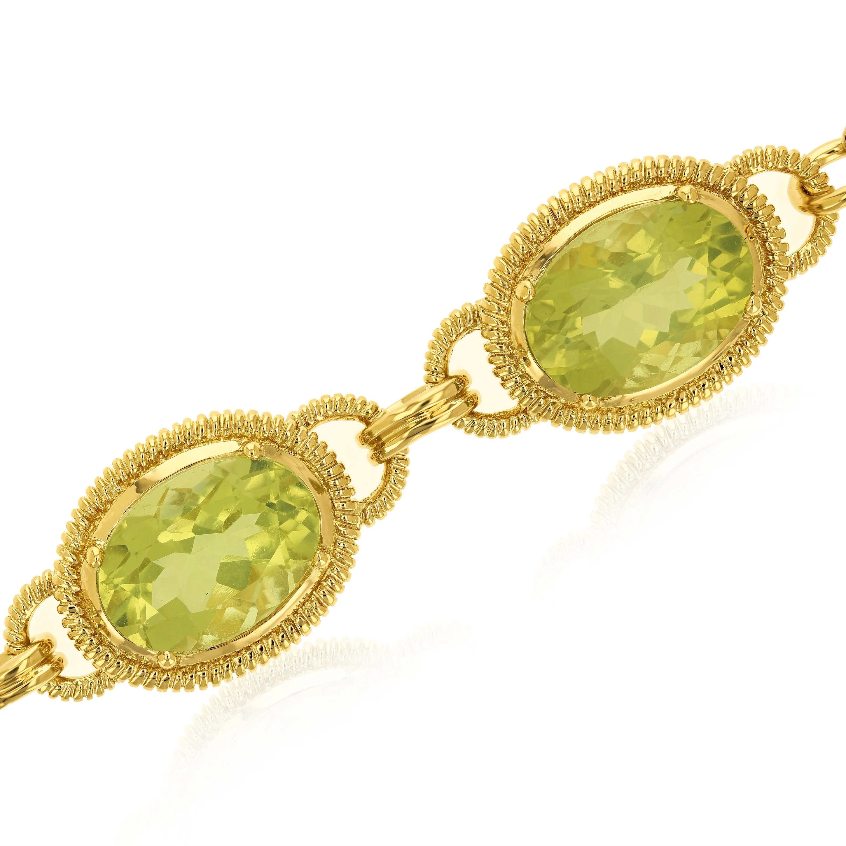 21 cttw Lemon Quartz Tennis Bracelet Yellow Gold Plated Over Brass 14x10 MM Oval