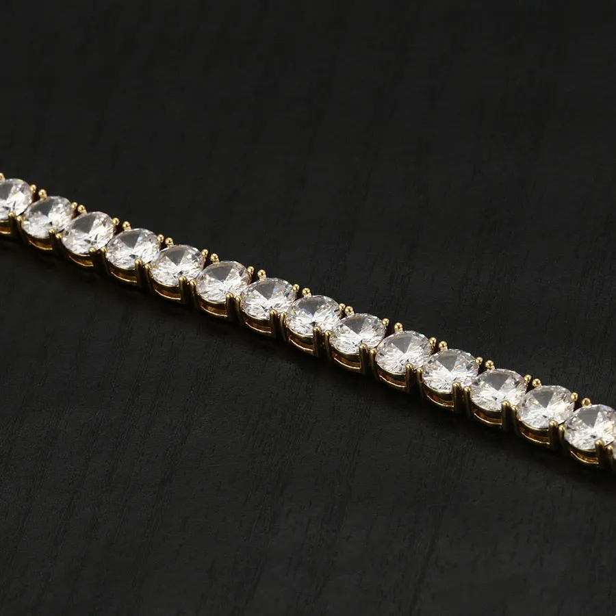 24K Gold Plated Cz Diamond Beautiful Tennis Bracelet