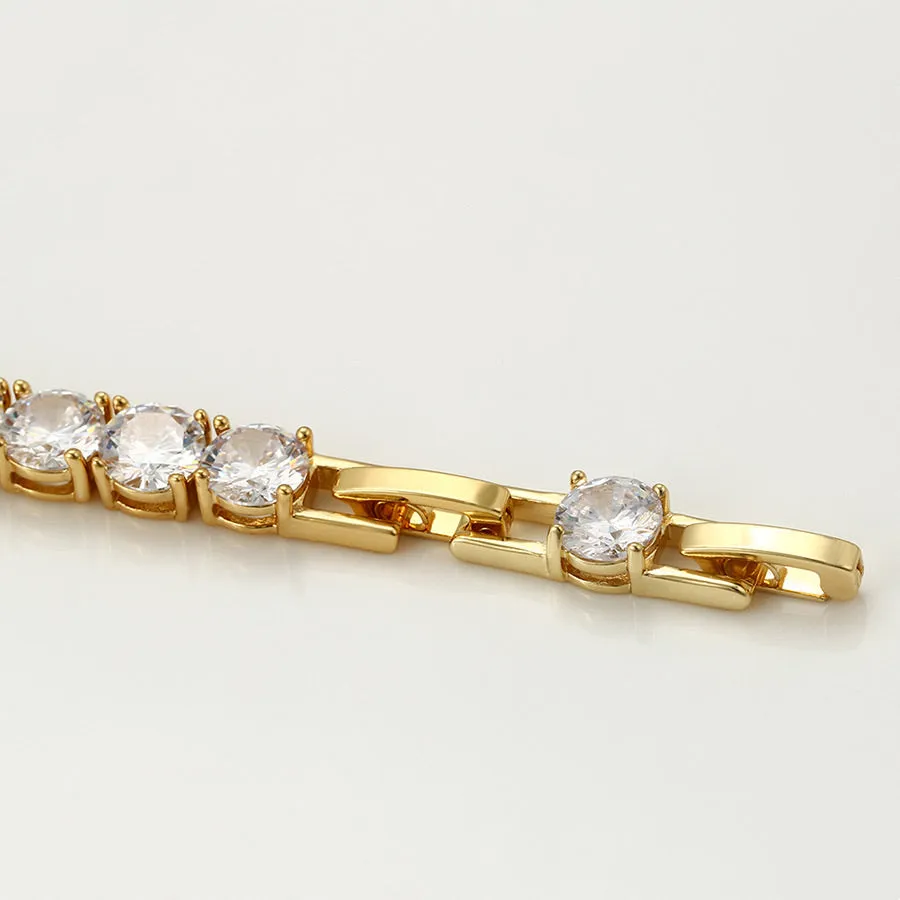 24K Gold Plated Cz Diamond Beautiful Tennis Bracelet
