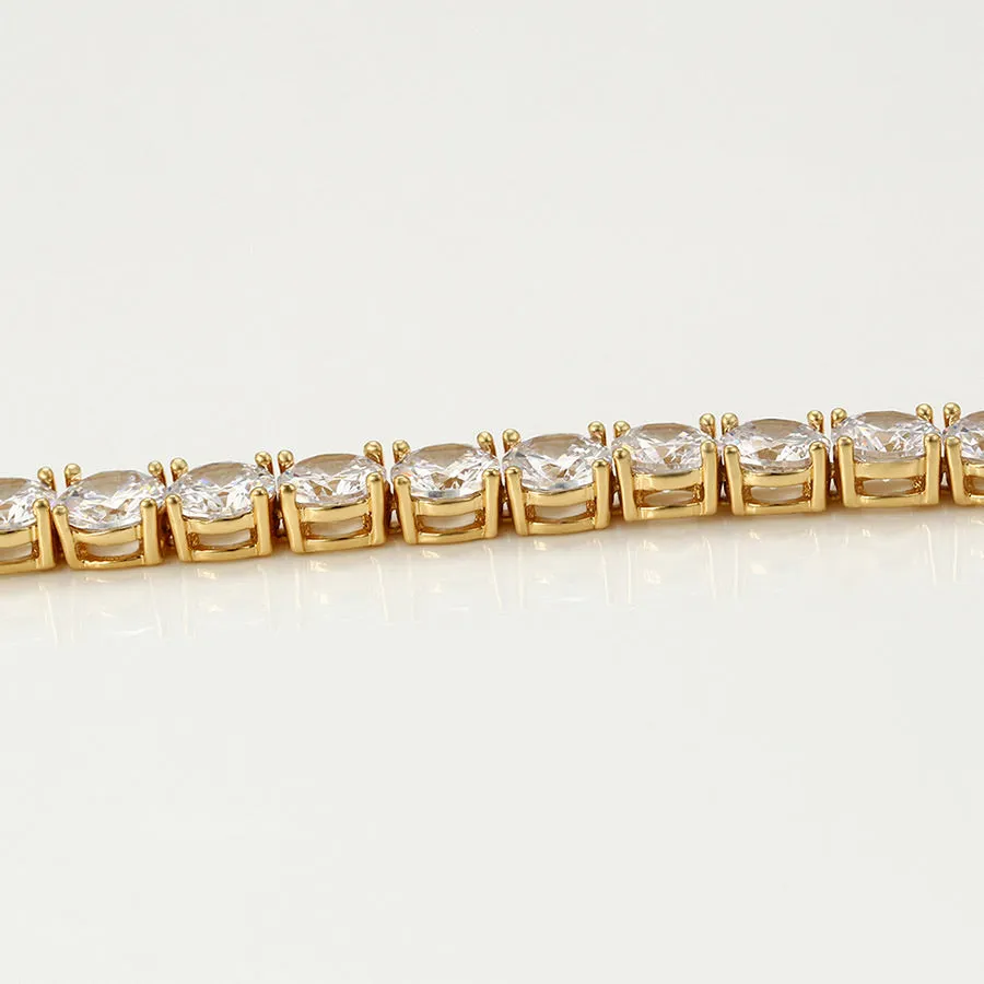 24K Gold Plated Cz Diamond Beautiful Tennis Bracelet