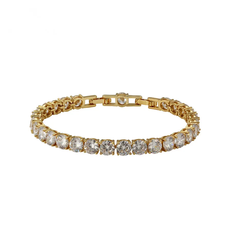 24K Gold Plated Cz Diamond Beautiful Tennis Bracelet