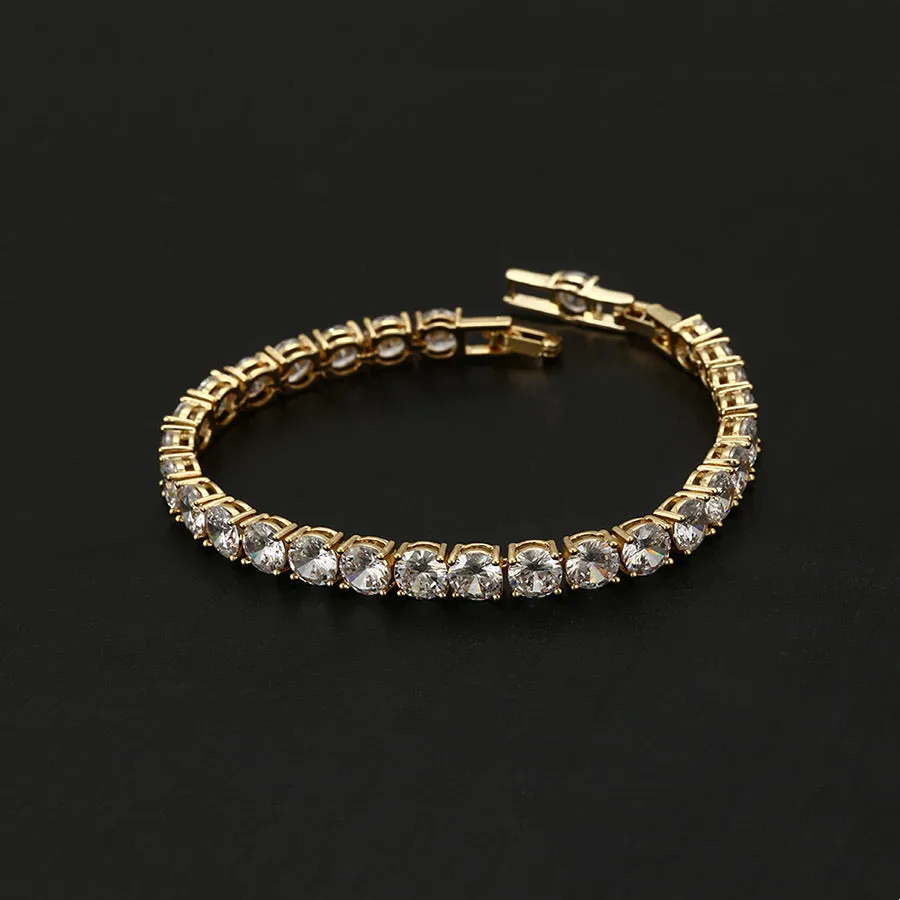 24K Gold Plated Cz Diamond Beautiful Tennis Bracelet
