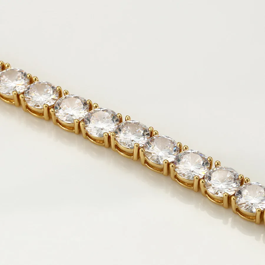 24K Gold Plated Cz Diamond Beautiful Tennis Bracelet