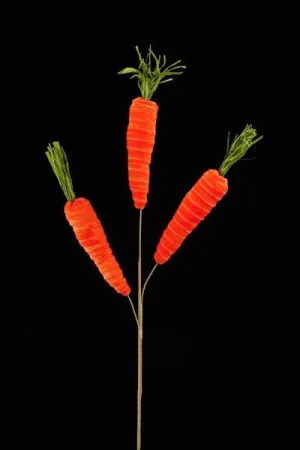 29"L Velvet Carrot Spray x 3: Dark Orange - HE4185