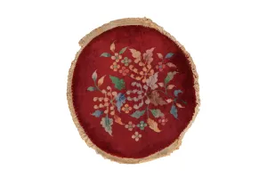 2x2 Vintage Art Deco Round Rug Mat