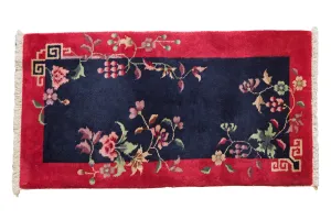 2x4 Vintage Nichols Art Deco Rug Runner