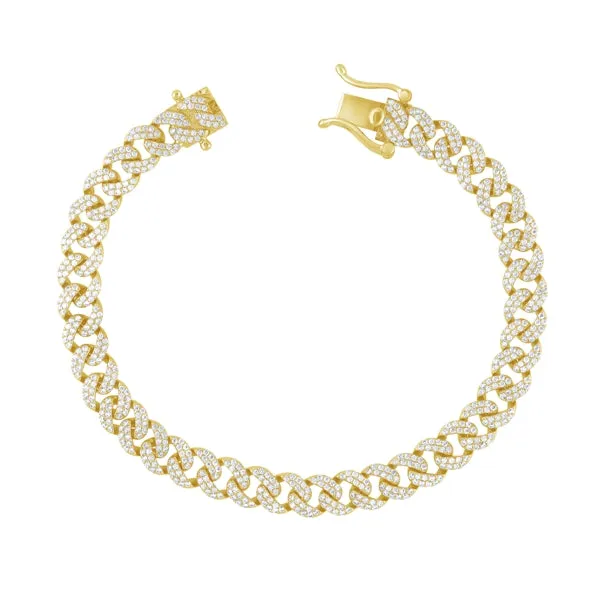 3.00 Carat Natural Diamond Miami Cuban Link Bracelet G SI 14K White Gold 7''