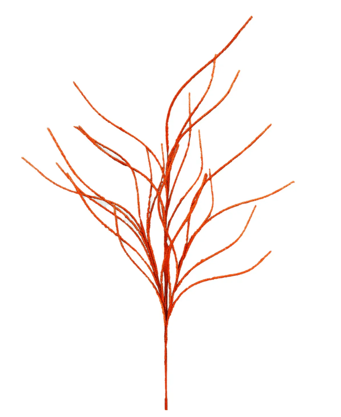 30" Glitter Twig Spray: Orange - 63745OR