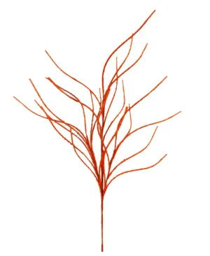 30" Glitter Twig Spray: Orange - 63745OR