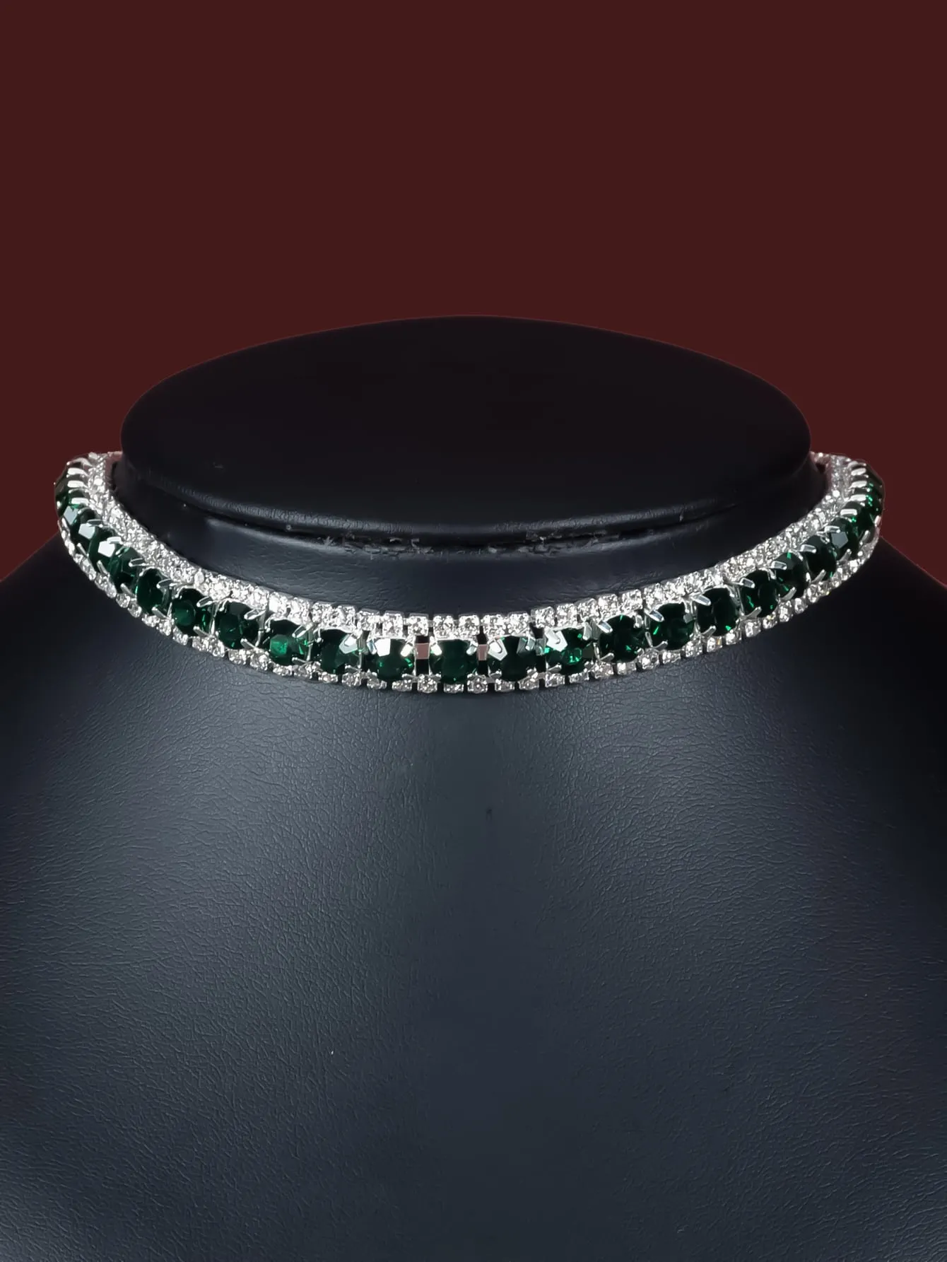 3pcs Rhinestone Decor Jewelry Set - Green- FD ⚡
