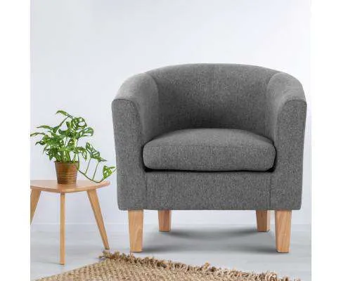Abby Fabric Armchair - Grey