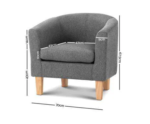 Abby Fabric Armchair - Grey