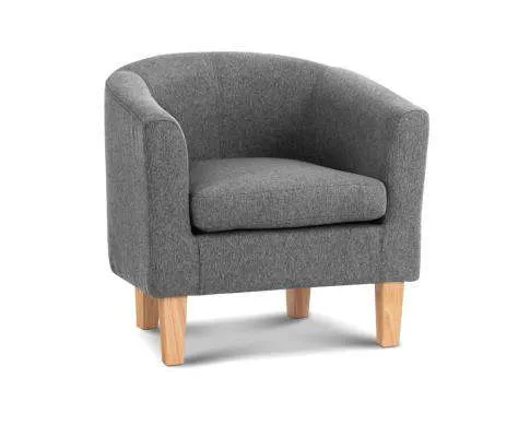 Abby Fabric Armchair - Grey