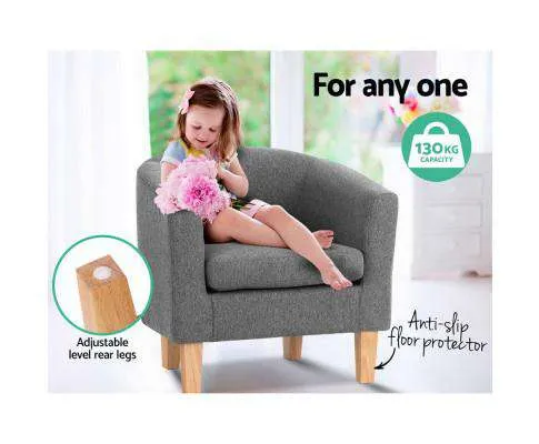 Abby Fabric Armchair - Grey