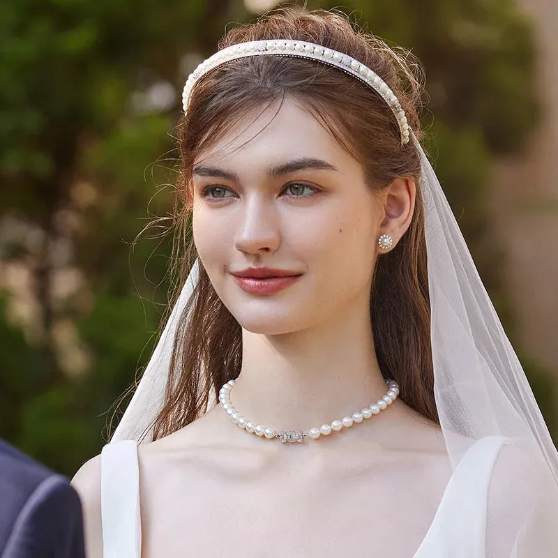 Akoya Pearl Mary Crown 18K White Gold Diamond