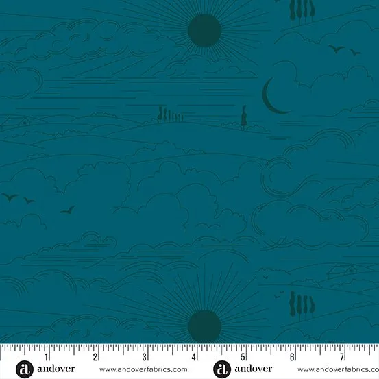 Alison Glass Fabric | Soliloquy | Dwell | Peacock