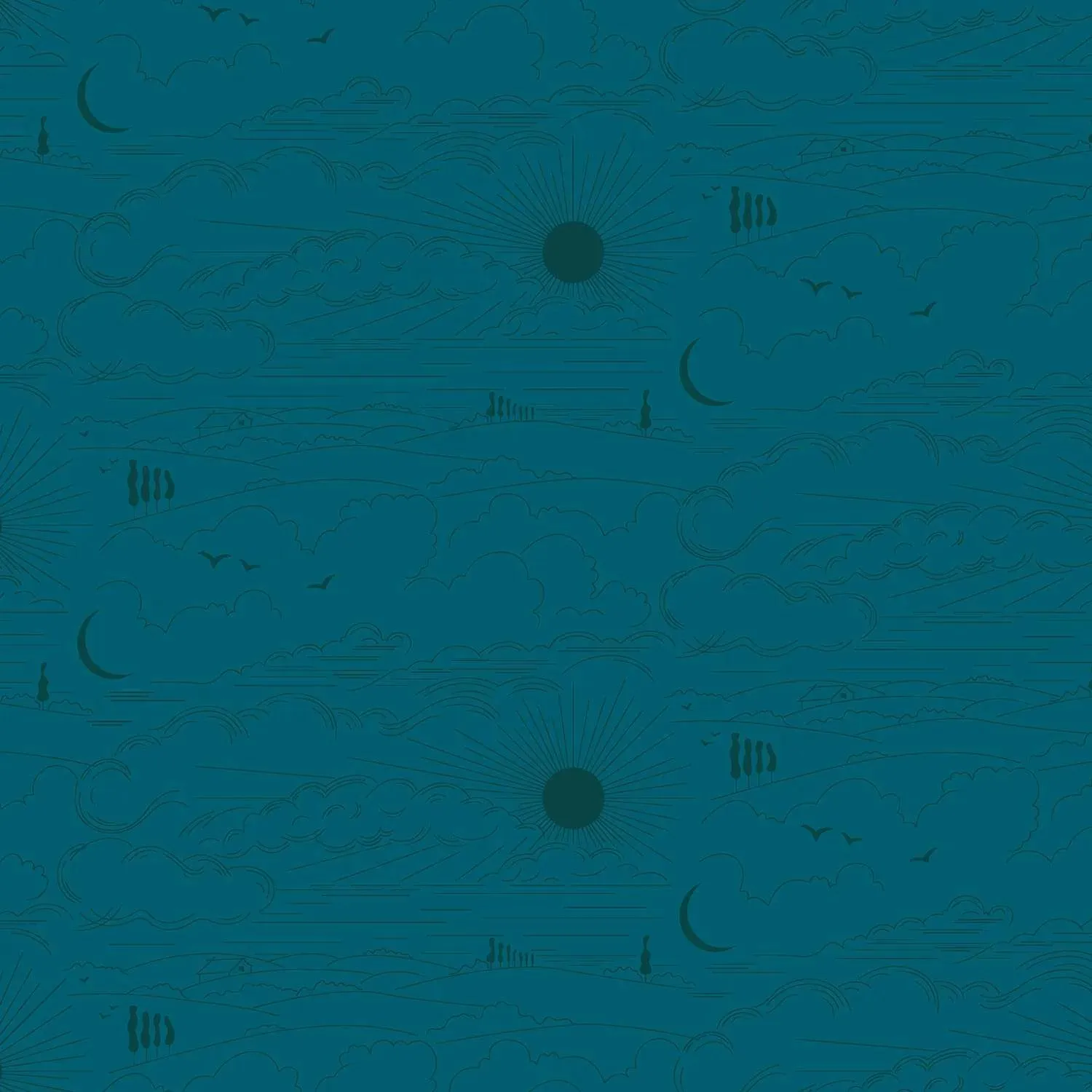 Alison Glass Fabric | Soliloquy | Dwell | Peacock