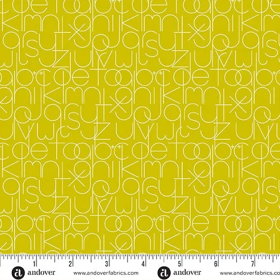 Alison Glass Fabric | Soliloquy | Enough | Chartreuse