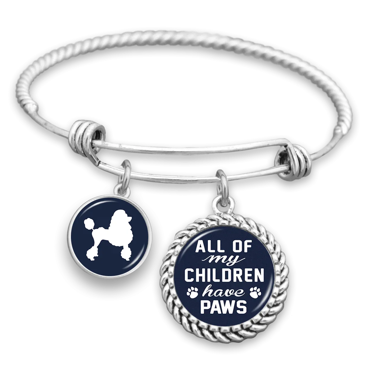 All Of My Children Have Paws Poodle Charm Bracelet