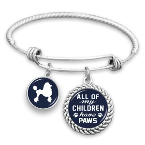 All Of My Children Have Paws Poodle Charm Bracelet