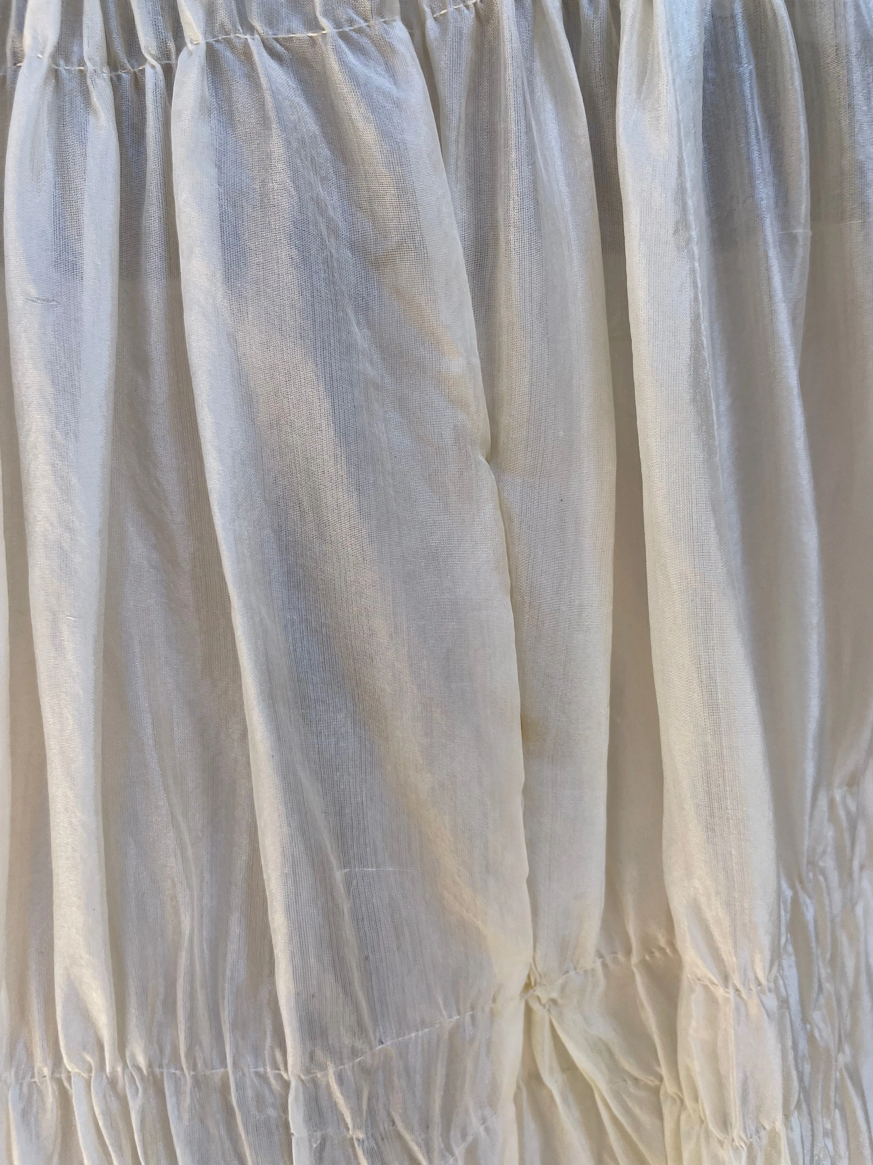 Antique 1900s Trained Embroidered Silk Bridal Skirt