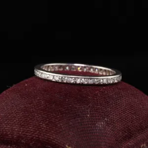 Antique Art Deco Platinum Single Cut Diamond Eternity Band