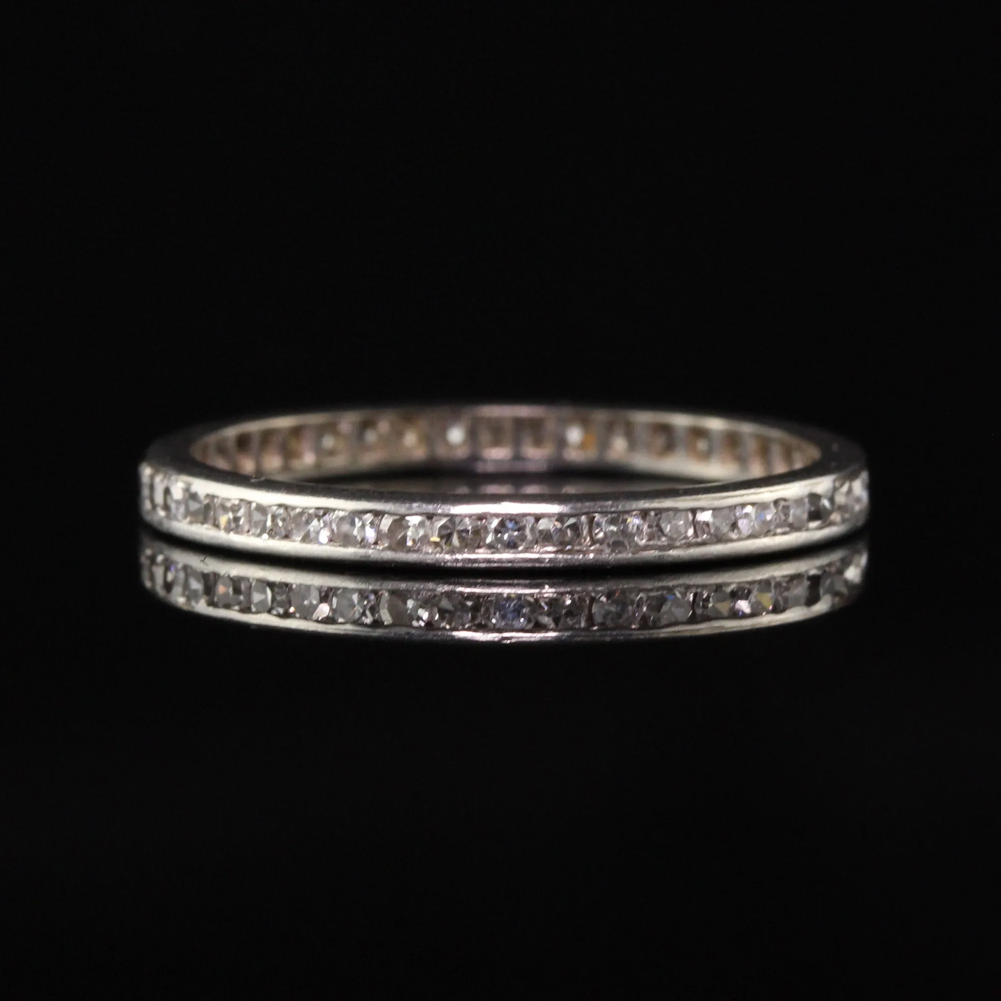 Antique Art Deco Platinum Single Cut Diamond Eternity Band