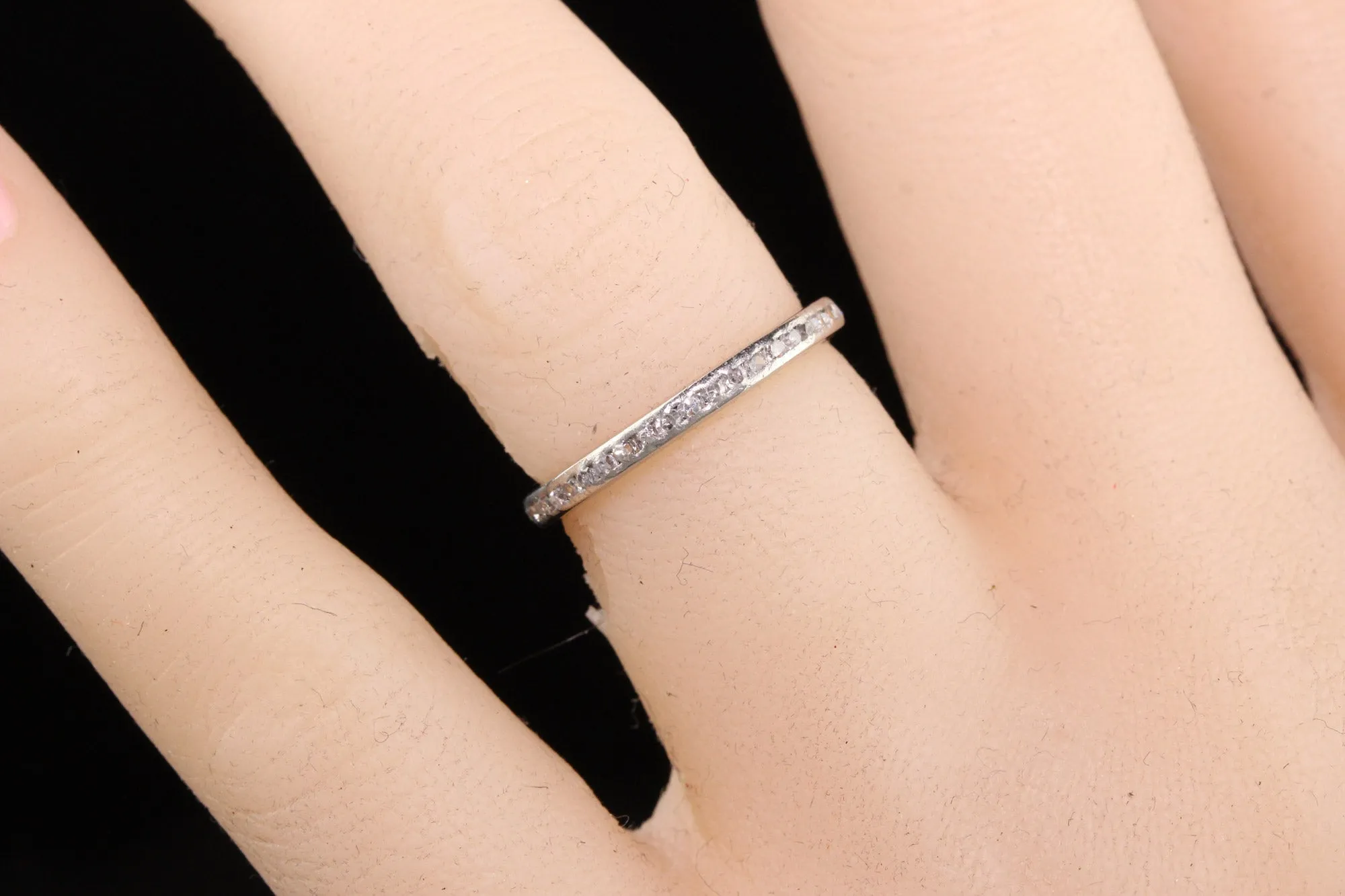 Antique Art Deco Platinum Single Cut Diamond Eternity Band