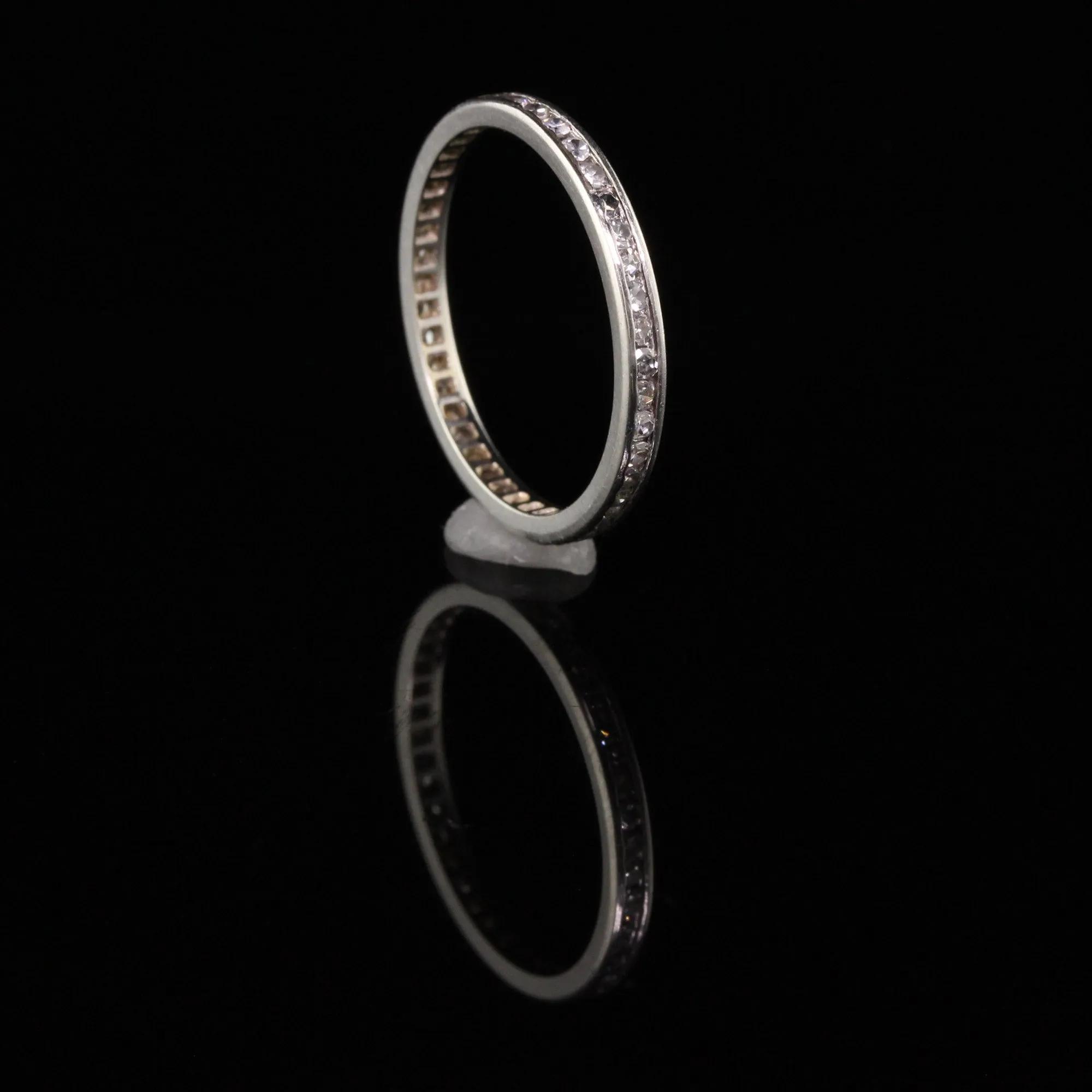 Antique Art Deco Platinum Single Cut Diamond Eternity Band