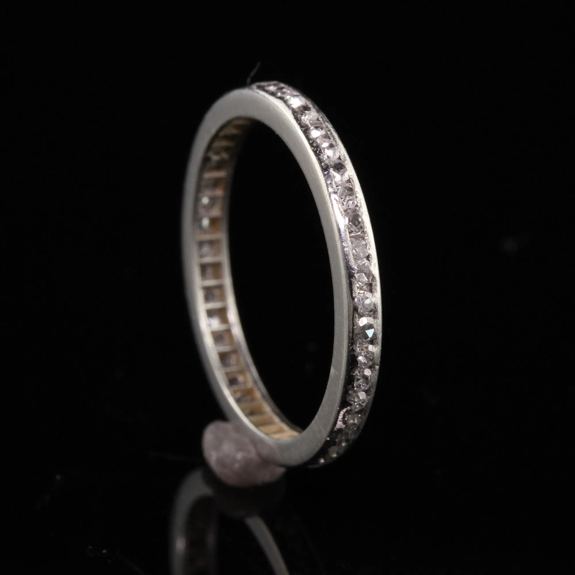 Antique Art Deco Platinum Single Cut Diamond Eternity Band
