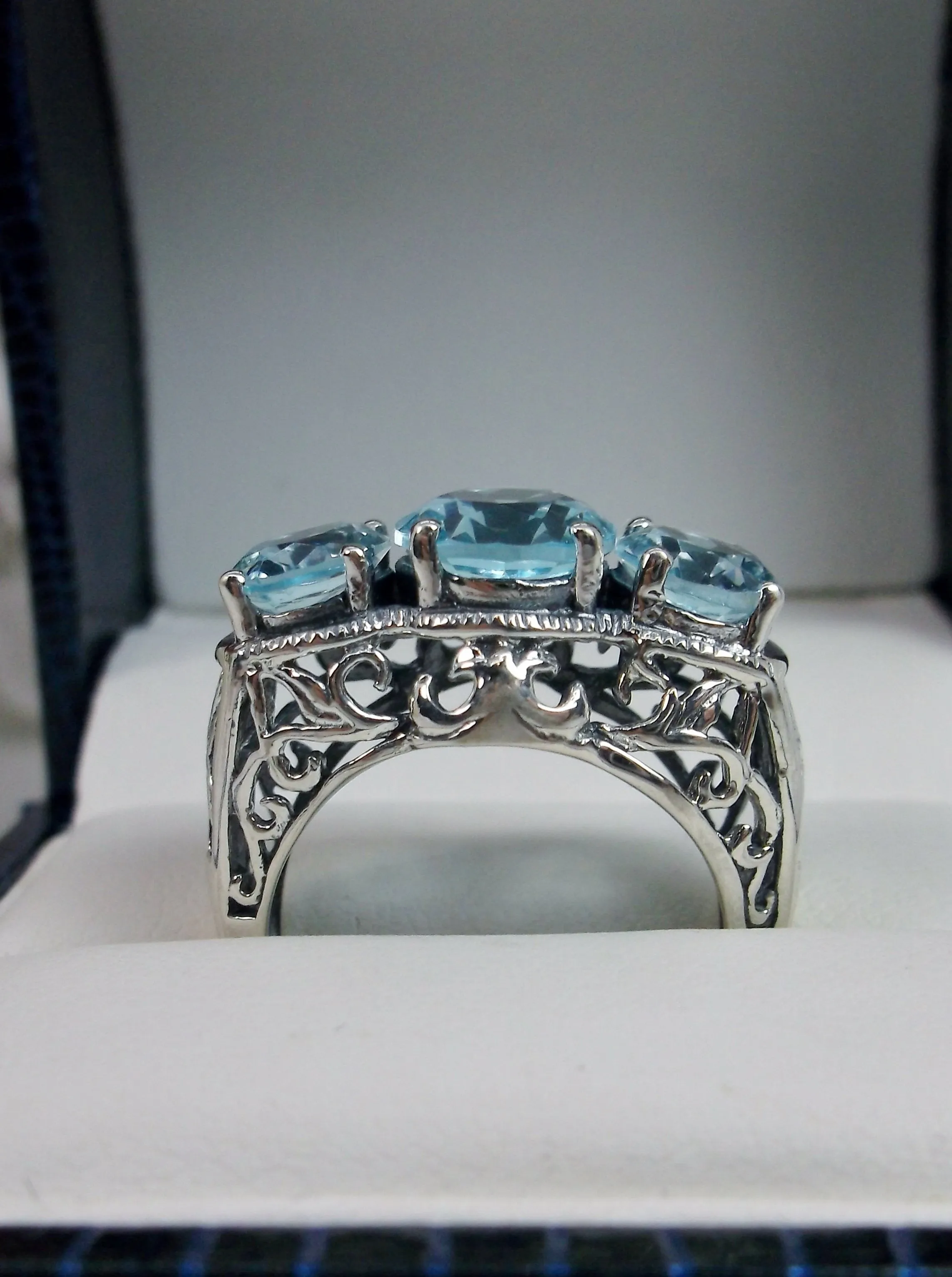 Aquamarine Ring,  Art Deco Jewelry #D36