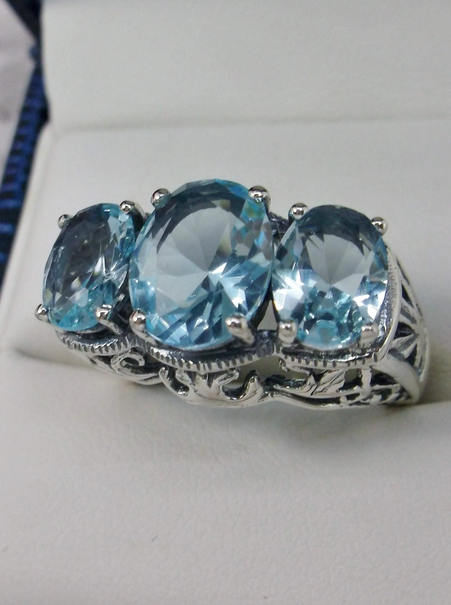 Aquamarine Ring,  Art Deco Jewelry #D36