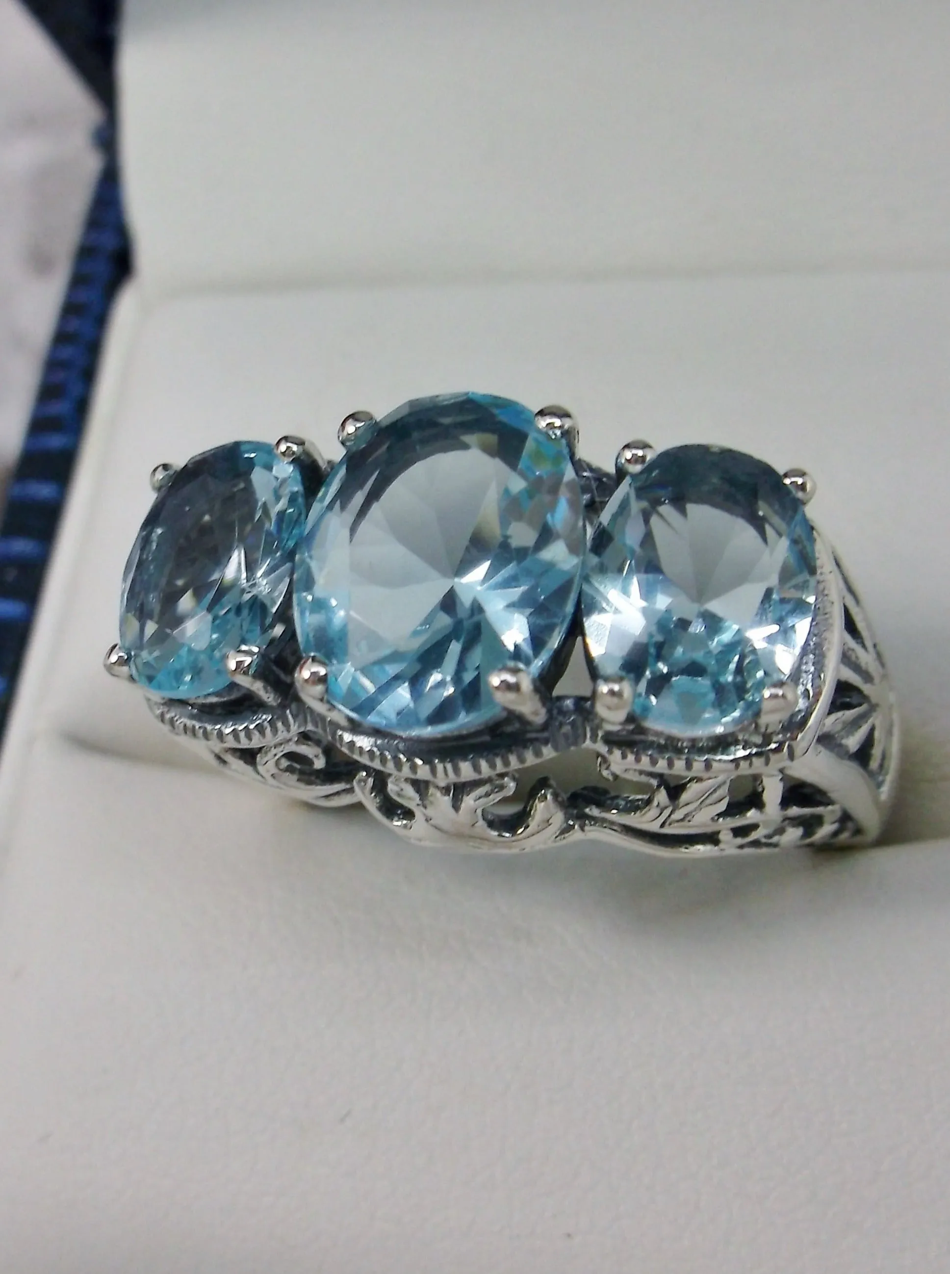 Aquamarine Ring,  Art Deco Jewelry #D36